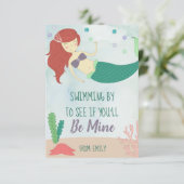 Zeemeermin Valentijnsdag Kaart voor kinderen Be Mi (Staand voorkant)