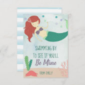 Zeemeermin Valentijnsdag Kaart voor kinderen Be Mi (Voorkant / Achterkant)