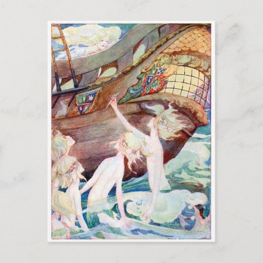 zeemeermin van Anne Anderson Briefkaart (Voorkant)