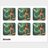 Zeemeermin van de Diepte Vierkante Sticker (Vel)