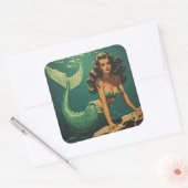 Zeemeermin van de Diepte Vierkante Sticker (Envelop)