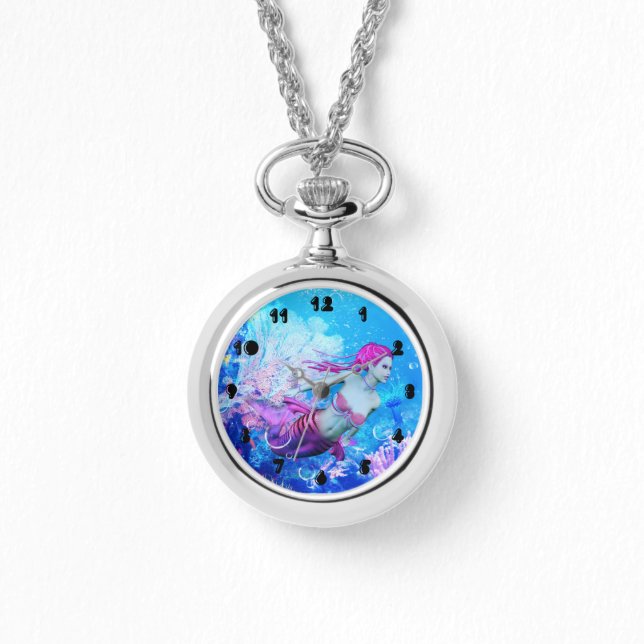 Zeemeermin van de Koraalsluier Horloge (Voorkant)