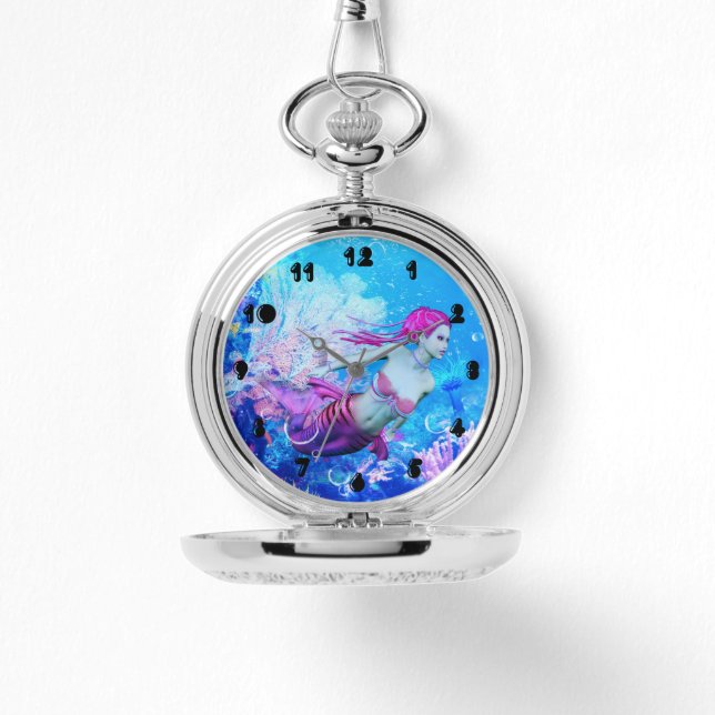 Zeemeermin van de Koraalsluier Horloge (Voorkant)