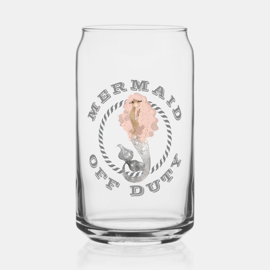 Zeemeermin van dienst Girly nautical Blikvorm Glas (Voorkant)