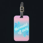 Zeemeermin van dienst gradiënt schalen bagagelabel<br><div class="desc">Schattigee zeemeermineschalen in blauw en paarse tinten op bagagelabel geschikt voor zeemeerminnen buiten dienst.</div>