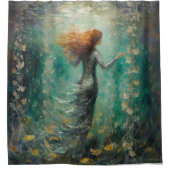 Zeemeermin Van Gogh Stijl Douchegordijn (Voorkant)