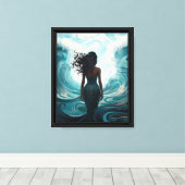 Zeemeermin van het Split Zeeen Premium Canvas Afdruk (Insitu (Houten vloer))