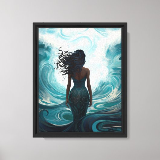 Zeemeermin van het Split Zeeen Premium Canvas Afdruk (Voorkant)