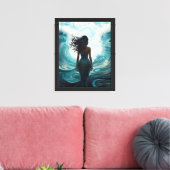 Zeemeermin van het Split Zeeen Premium Canvas Afdruk (Insitu (Woonkamer))