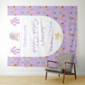 Zeemeermin Verjaardag Achtergrond Tapestry Wandkleed (In Situ (horizontaal))