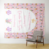 Zeemeermin Verjaardag Achtergrond Tapestry Wandkleed (In Situ (horizontaal))