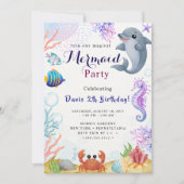 Zeemeermin Verjaardag Bash Kaart (Voorkant)