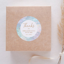 Zeemeermin Verjaardag Bedankt voor Shellebrating Ronde Sticker