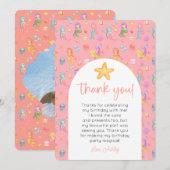 Zeemeermin Verjaardag Foto Bedankt Kaart (Voorkant / Achterkant)