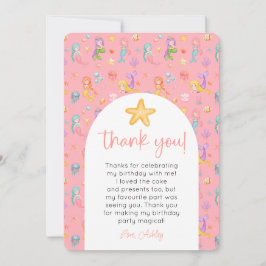 Zeemeermin Verjaardag Foto Bedankt Kaart