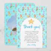 Zeemeermin Verjaardag Foto Bedankt Kaart (Voorkant / Achterkant)