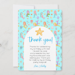 Zeemeermin Verjaardag Foto Bedankt Kaart