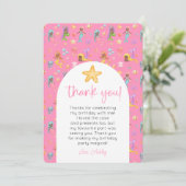 Zeemeermin Verjaardag Foto Bedankt Kaart (Staand voorkant)