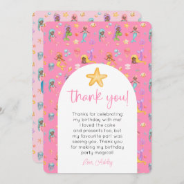 Zeemeermin Verjaardag Foto Bedankt Kaart