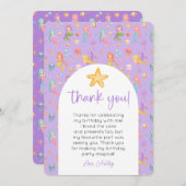 Zeemeermin Verjaardag Foto Bedankt Kaart (Voorkant / Achterkant)