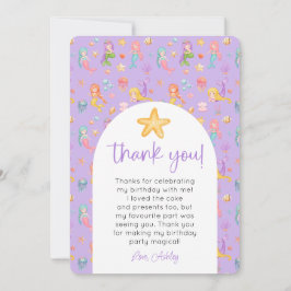 Zeemeermin Verjaardag Foto Bedankt Kaart