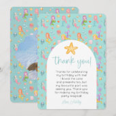 Zeemeermin Verjaardag Foto Bedankt Kaart (Voorkant / Achterkant)