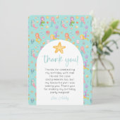 Zeemeermin Verjaardag Foto Bedankt Kaart (Staand voorkant)