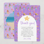 Zeemeermin Verjaardag Foto Bedankt Kaart (Voorkant / Achterkant)