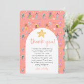 Zeemeermin Verjaardag Foto Bedankt Kaart (Staand voorkant)