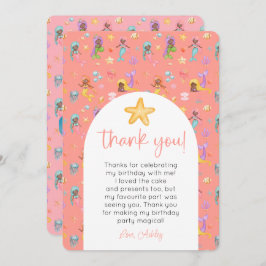 Zeemeermin Verjaardag Foto Bedankt Kaart