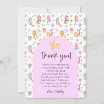 Zeemeermin Verjaardag Foto Bedankt