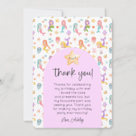 Zeemeermin Verjaardag Foto Bedankt Kaart