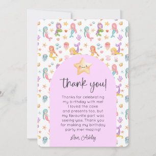 Zeemeermin Verjaardag Foto Bedankt Kaart