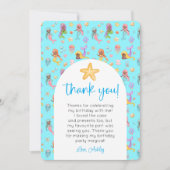 Zeemeermin Verjaardag Foto Bedankt Kaart (Voorkant)