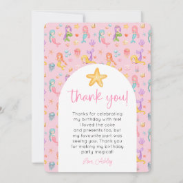 Zeemeermin Verjaardag Foto Bedankt Kaart