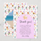 Zeemeermin Verjaardag Foto Bedankt Kaart (Voorkant / Achterkant)