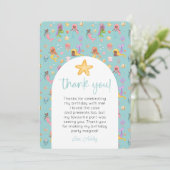 Zeemeermin Verjaardag Foto Bedankt Kaart (Staand voorkant)