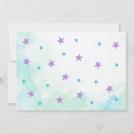 Zeemeermin Verjaardag Fotouitnodiging / Onder het  Kaart (Achterkant)