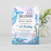 zeemeermin verjaardag kaart (Staand voorkant)