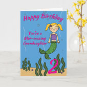 Zeemeermin Verjaardag Kaart voor Grootdochter Elke (Gele Bloem)