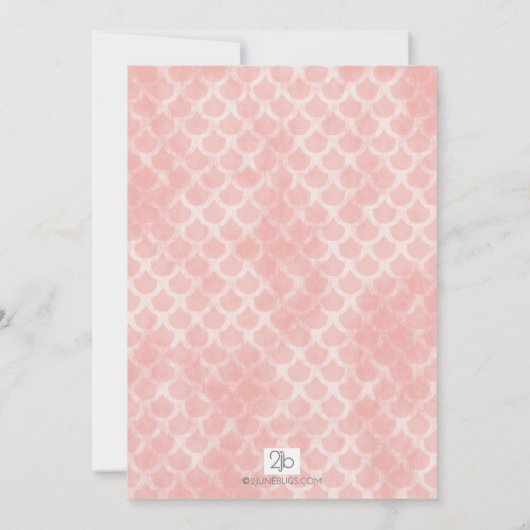 Zeemeermin Verjaardag Koraal en Blauwgroen Kaart (Achterkant)