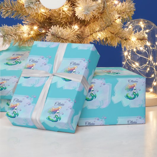 Zeemeermin Verjaardag onder het Zee Cadeaupapier (Feestdagen)