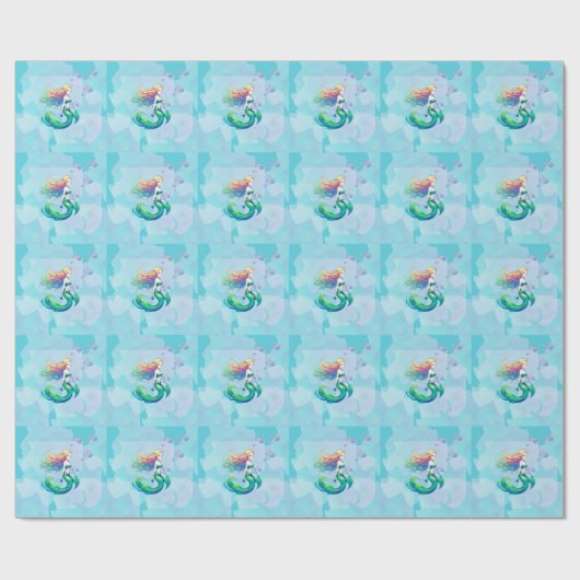 Zeemeermin Verjaardag onder het Zee Cadeaupapier (Vlak)