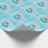 Zeemeermin Verjaardag onder het Zee Cadeaupapier (Hoek)
