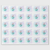 Zeemeermin Verjaardag onder het Zee Cadeaupapier (Vlak)