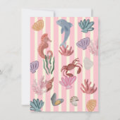 Zeemeermin Verjaardag onder het zee kust hand gete Kaart (Achterkant)