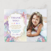 Zeemeermin Verjaardag Onder Zee Foto Dank Je Briefkaart (Voorkant)