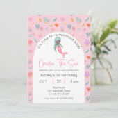 Zeemeermin Verjaardag Oneder Het Zee Foto Kaart (Staand voorkant)