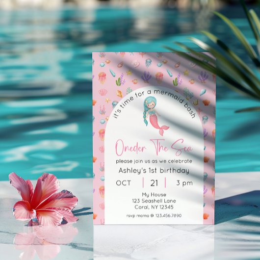 Zeemeermin Verjaardag Oneder Het Zee Foto Kaart