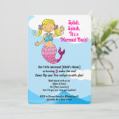  Zeemeermin Verjaardag Ontwerp Blond Haar Kaart (Staand voorkant)